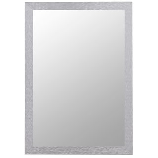 Shimmering Stainless Silver Wood-framed Mirror