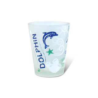 Puzzled Frosted Dolphin Shot Glass