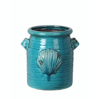 Privilege Turquoise Ceramic Medium Shell Vase