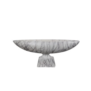 Privilege Grey/White Marble 23.5-inch Bowl