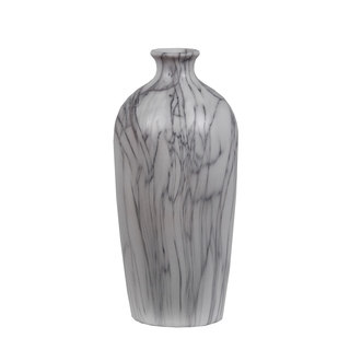 Privilege International Grey/White Marble 12-inch Vase