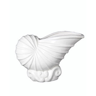 Privilege White Ceramic Small Shell Vase