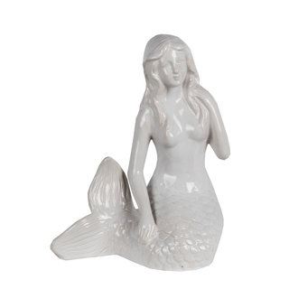Privilege White Ceramic Mermaid Figurine
