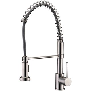 Luxurious Single Handle Pull Down Kitchen Faucet in Burshed Nickel Finish