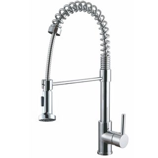 Luxurious Chrome Finish Single Handle Pull-out Kitchen Faucet
