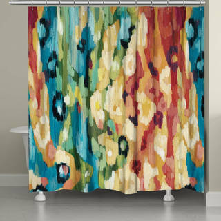 Laural Home Bright Abstract Ikat Pattern Shower Curtain