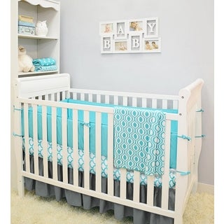 American Baby Company Aqua Waves 5-Piece Crib Bedding Set