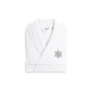 Authentic Hotel and Spa Silver Snowflake Terry Cloth Turkish Cotton Bath Robe