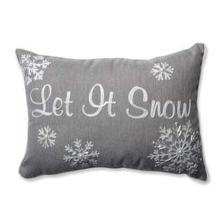 Pillow Perfect Let It Snow Grey Rectangular Throw Pillow