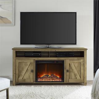 Ameriwood Home Farmington Heritage Light Pine 60-inch Media Fireplace