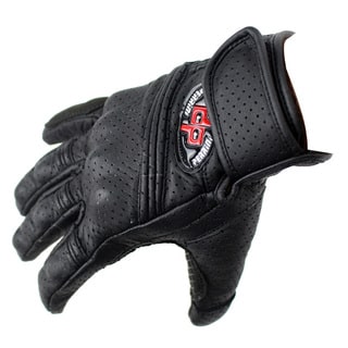 Perrini Pro Motorcycle Biker Racing Motorbike Cross Line Perforated Leather Gloves (All Sizes)