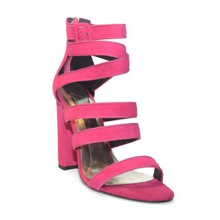 Lonia Pink Suede Penelope Chunky Heel Shoes