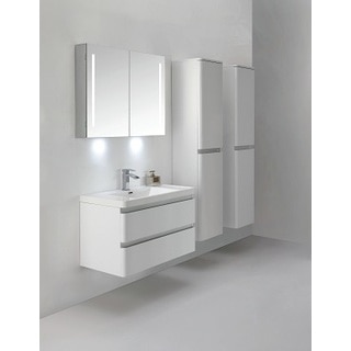 Eviva Glazzy 36-Inch Wall Mount High Glossy White Modern Bathroom Vanity