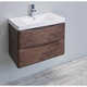 Eviva Smile 30-Inch Rosewood Modern Bathroom Vanity Set with Integrated White Acrylic Sink