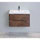 Eviva Smile 30-Inch Rosewood Modern Bathroom Vanity Set with Integrated White Acrylic Sink