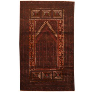Herat Oriental Afghan Hand-knotted 1960s Semi-antique Tribal Balouchi Wool Rug (2'9 x 4'8)