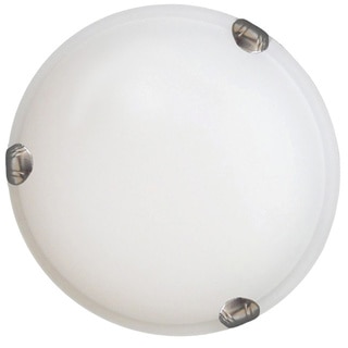 12-inch Alabaster Glass with Brushed Nickel Clips Flush Mount Light Fixture