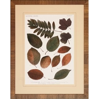 Art Virtuoso 'Autumnal Leaves' Burl-finish Wood Framed Art Print