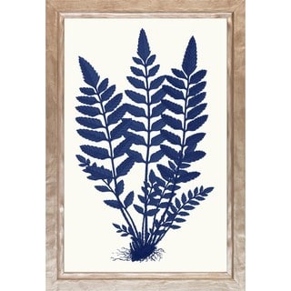 Blue Silhoutte Ferns' Framed Art Print
