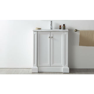 Legion Furniture White Ceramic-top Wood/MDF 30-inch 2-door Single Sink Vanity