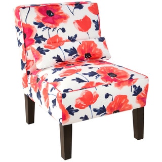Skyline Furniture Cotton Papaver Espressro/Maraschino Armless Slipper Chair