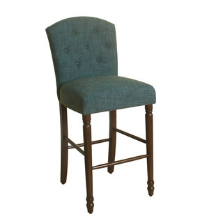 HomePop Delilah Button Tufted Barstool Teal 29" Bar Height
