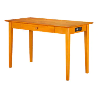 Atlantic Shaker-style Caramel Latte Wood Desk with Drawer and Charging Station