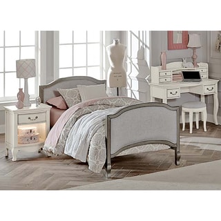 Kensington Victoria Antique Silver Upholstered Twin-size Bed