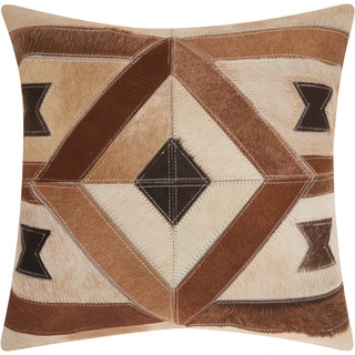 Mina Victory Dallas Centered Diamond Brown Throw Pillow (20-inch x 20-inch) by Nourison