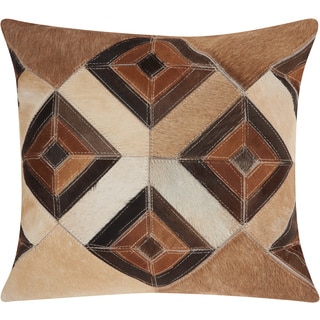 Mina Victory Dallas Four Eyed Diamonds Beige Throw Pillow (20-inch x 20-inch) by Nourison