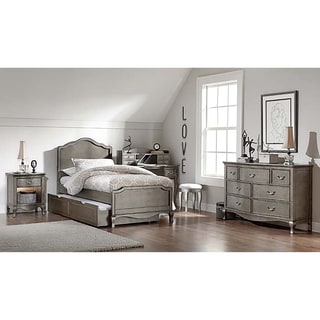 Kensington Charlotte Antique Silver Twin-size Panel Bed with Trundle