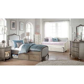 Kensington Charlotte Antique Silver Upholstered Full-size Storage Bed