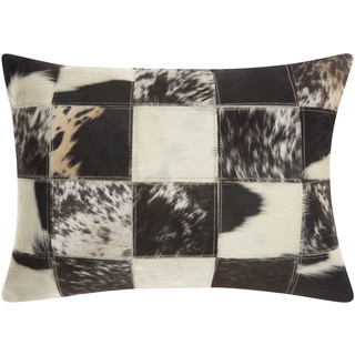 Mina Victory Dallas Animal Print Black/White Throw Pillow (14-inch x 20-inch) by Nourison