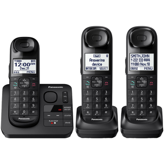 Panasonic KX-TGL433B Expandable Cordless (3) Phone Answering System + Comfort Shoulder Grip