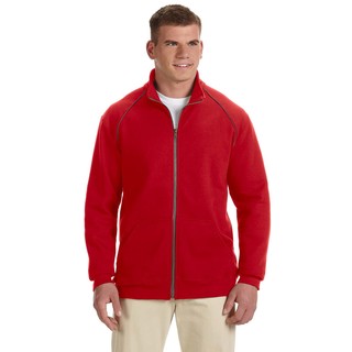 Premium Cotton 9-Ounce Fleece Full-Zip Men's Red Jacket