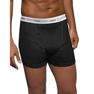 Tagless Men's Boxer 3X-5X Black/Grey Boxer Briefs with Comfort Flex Waistband (Pack of 4)
