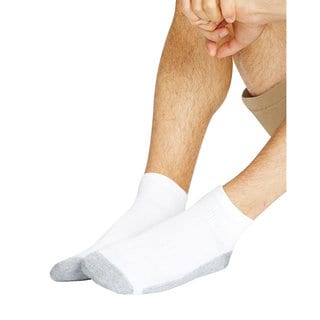 Hanes Men's White Sizes 10-13 Cushioned Ankle Socks (Pack of 6)