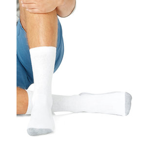 Hanes Men's Big and Tall White Cotton/Polyester/Nylon Size 12-14 Cushion Crew Socks (Pack of 6)