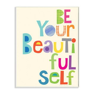 Stupell 'Be Your Beautiful Self' Patchwork Wall Plaque Art