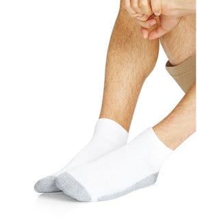 Men's White Cotton/Nylon/Polyester Size 10-13 Ankle Socks (Pack of 12)