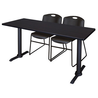 Regency Seating Cain Black 72-inchx 24-inch Training Table with 2 Stackable Chairs