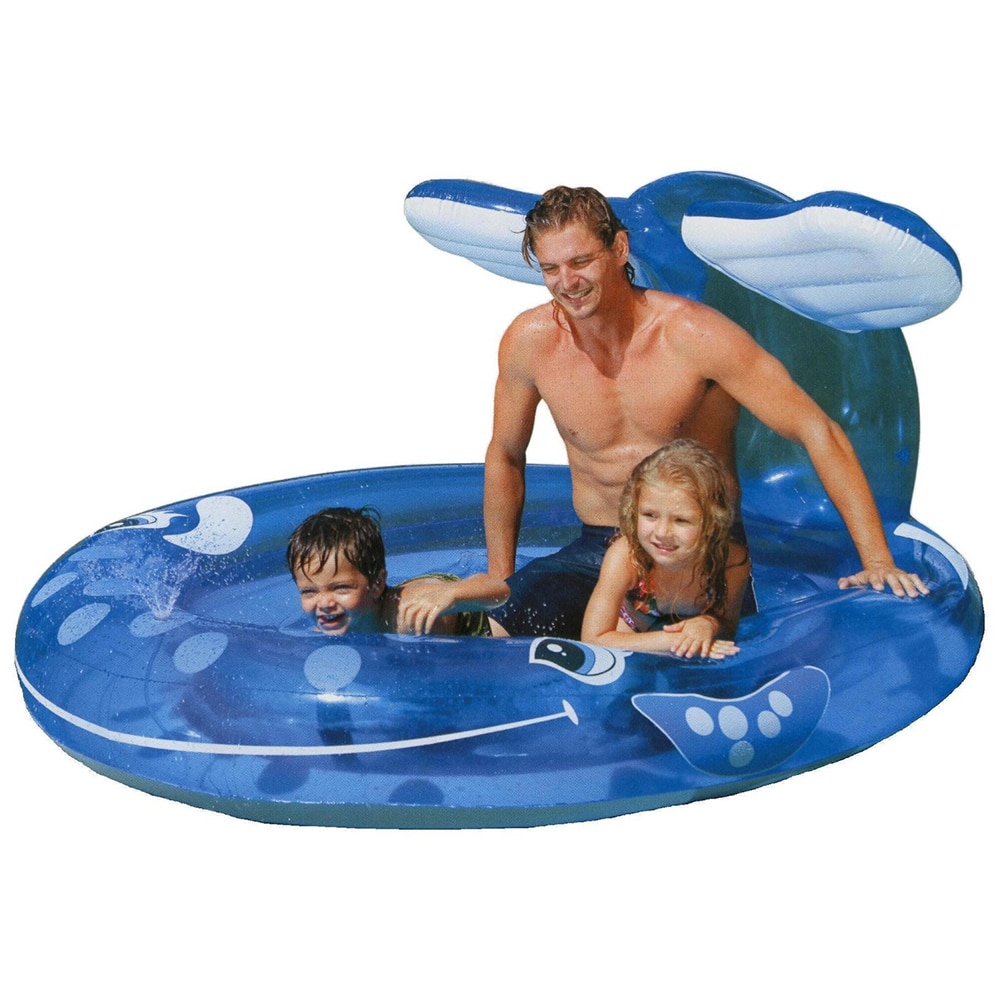 Intex Blue Plastic Inflatable Whale Spray Kiddie Pool