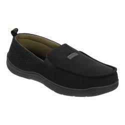 Men's Dearfoams Microsuede Moccasin Slipper with Memory Foam Black