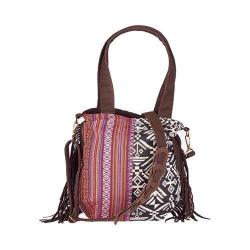 Women's San Diego Hat Company Ethnic Print Crossbody Tote BSB1545 Red