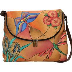 Women's ANNA by Anuschka Hand Painted Large Flap Bag 8090 Jewelled Wing
