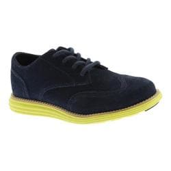 Boys' Cole Haan Grand Oxford Navy Suede/Wasabi Green