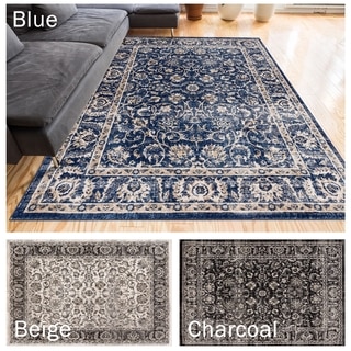 Well Woven Vintage Distressed Timeless Border Area Rug (5'3" x 7'3" )