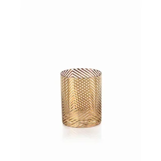 Golden Designed Skinny Glass Cup