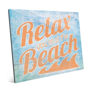 Relax at the Beach' Orange Wall Art on Acrylic