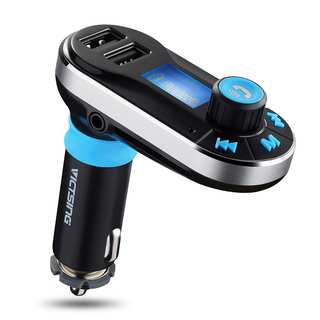 Wireless Bluetooth FM Transmitter with Dual USB Charging and Hands-free Calling for iPhone/Smart Phone/Tablet Car Music Player